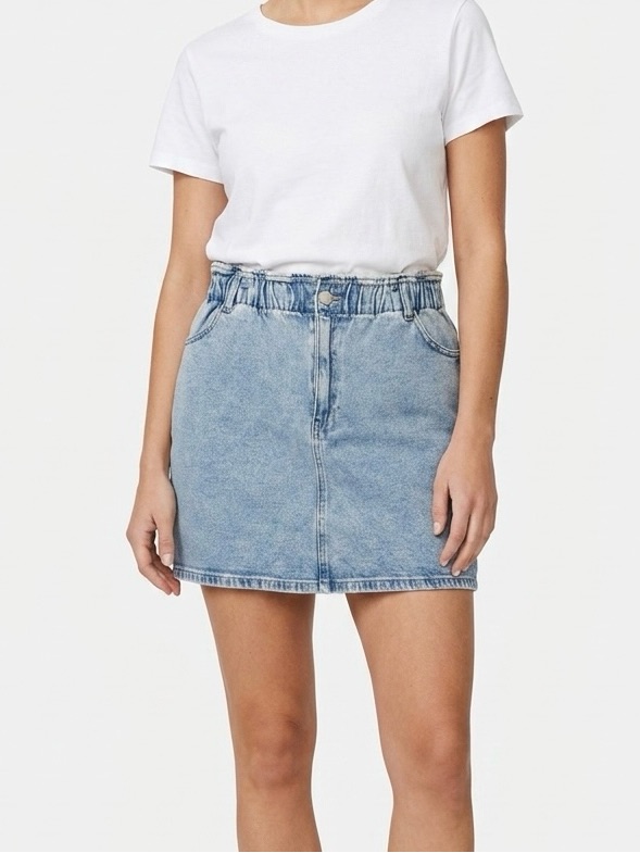 Reitmans | Classic Casual Light Blue Denim Mini Skirt Elastic Waistband